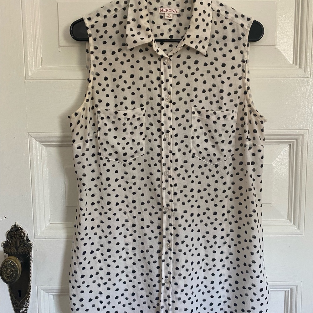 Merona Polka Dot Sleeveless Blouse - Picture 2 of 4